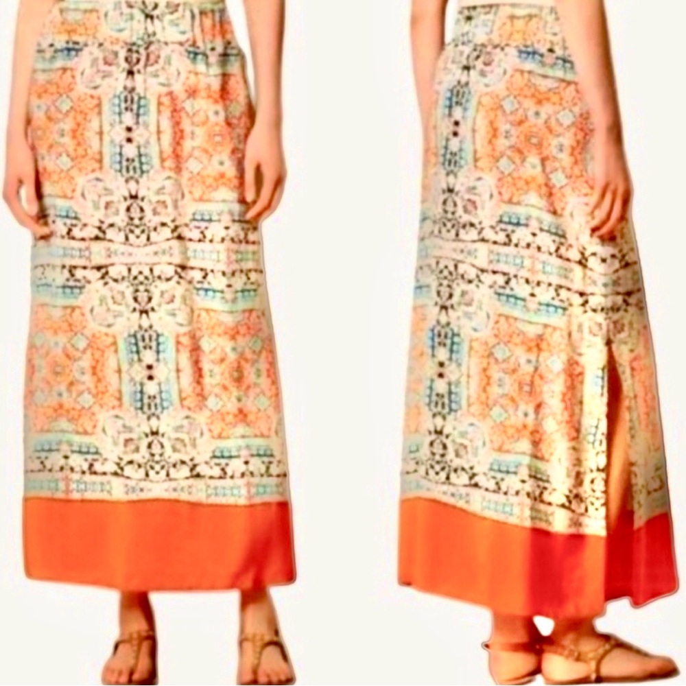 Anthropologie Vanessa Virginia Palme Silk Maxi Skirt - Picture 2 of 9